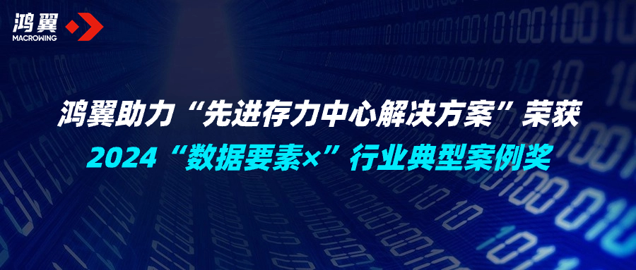 加“數(shù)”前進(jìn)！鴻翼助力“先進(jìn)存力中心解決方案”榮獲2024“數(shù)據(jù)要素×”行業(yè)典型案例獎
